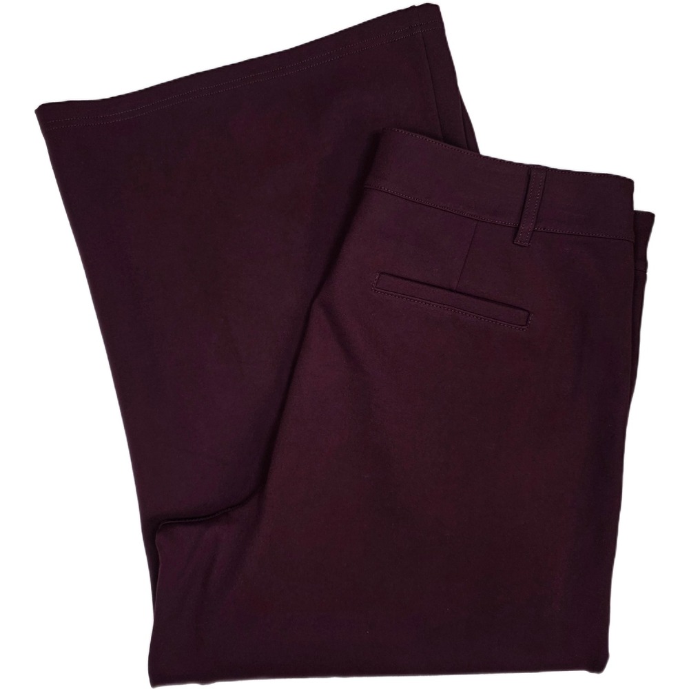 PAIGE Aubergine Burgundy Wide Leg Cropped Trousers